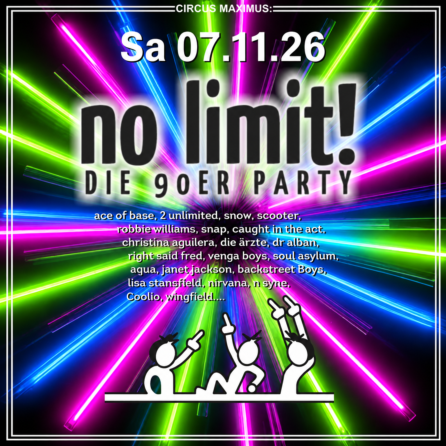 No Limit! Die 90er Party am 07. November ab 22 Uhr im Circus Maximus in Koblenz