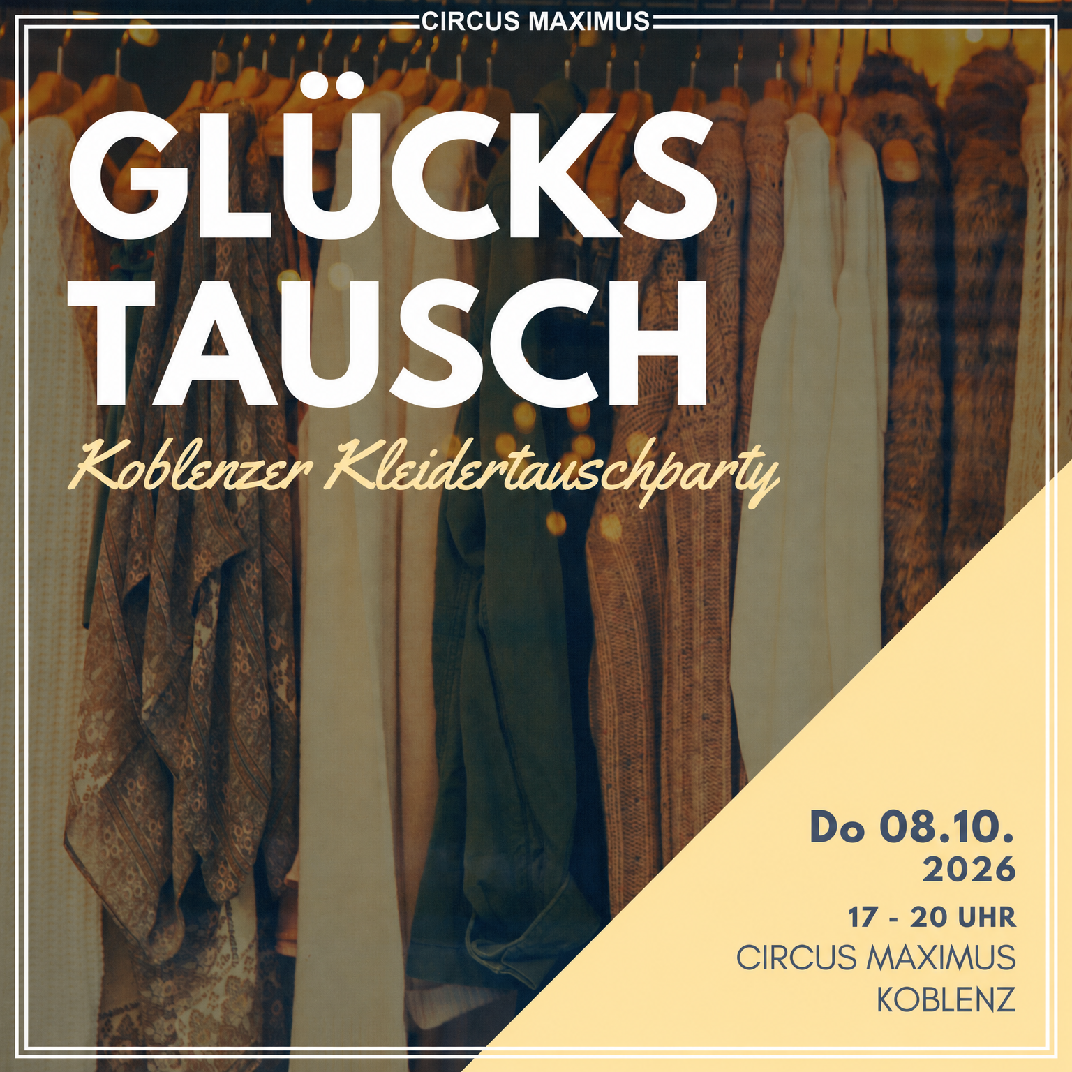 Glückstausch - die Koblenzer Kleidertauschbörse im Oktober 2026 in Koblenz
